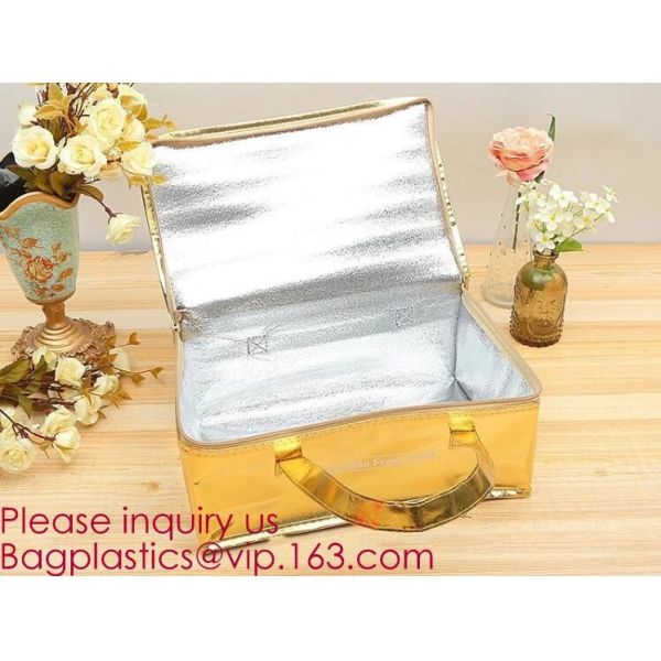 Custom Frozen Food Insulation Foil Liner Aluminum Foil Bubble Thermal Insulation Bag,Imprint Portable Non-Woven Large In