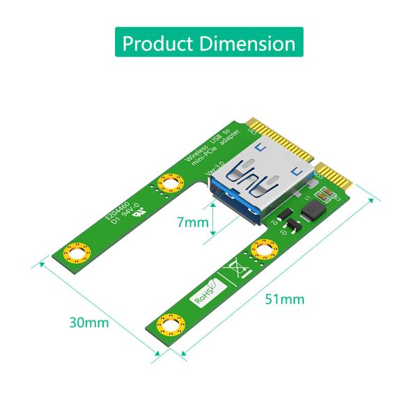 Mini PCI-E to USB 3.0 Adapter Card PCI Express PCI-E to USB 3.0 Expansion Card Computer Components Add On Cards for Laptop