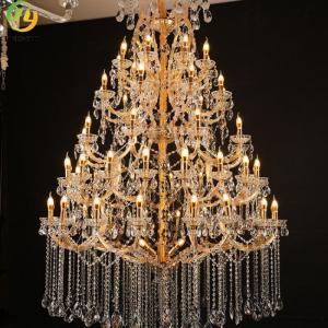 China E14 Crystal Candle Chandelier Lobby Indoor Hotel Custom on sale