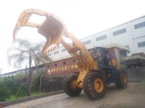 Cheap LONKING wheel Loader with solid tyres  5ton wheel Loader with steel scrap clamp attachment for sale
