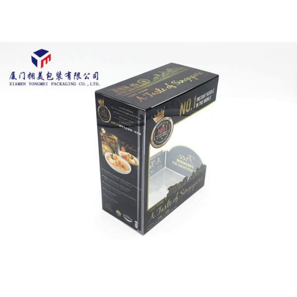 Hand Lock Bottom Super Clear Window Custom Printed Plastic Boxes Pack Noodle