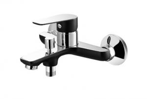 Cheap Brass Bathtub Tap Single-Lever Bath Shower Faucet half chrome half black for sale