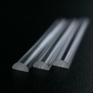 Cheap Heat Resistant Quartz Glass Rod Transparent Semi Round Specially Semicircular for sale