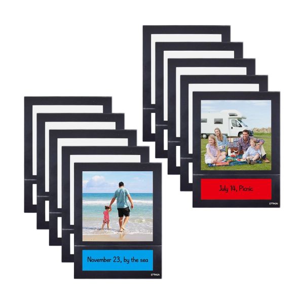 Custom Size Magnetic Photo Pocket Black With Dry Erase Label