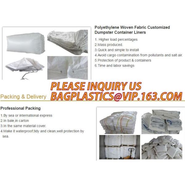 PE Dumpster Container Drawstring Liners,8 Mil Black Open Top Drawstring Dumpster Container Liners,Polyethylene roll-off