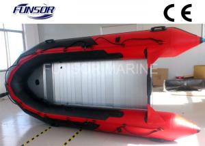 China Red PVC Foldable Inflatable Boat Aluminum Floor Inflatable Boats CE / ISO on sale