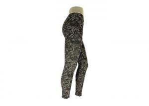 Cheap Jacquard Lace Look Womens Fleece Lined Leggings High Waist Brushed Leggings for sale
