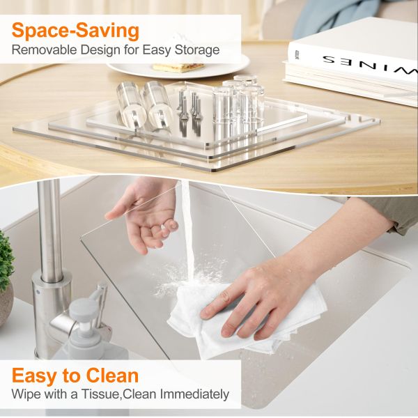 3 Tier Square Design Clear Acrylic Dessert Tower Holder Display For Weddings Parties