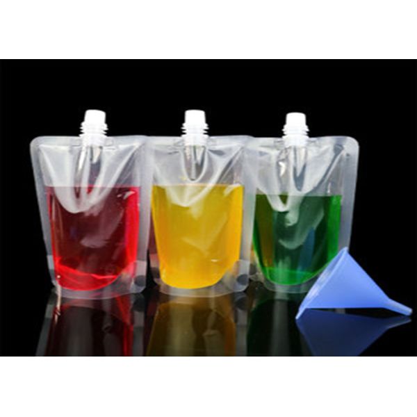 Clear Collapsible Spout Pouch Packaging Printed Plastic Shaped Drinking Sprite Bottle