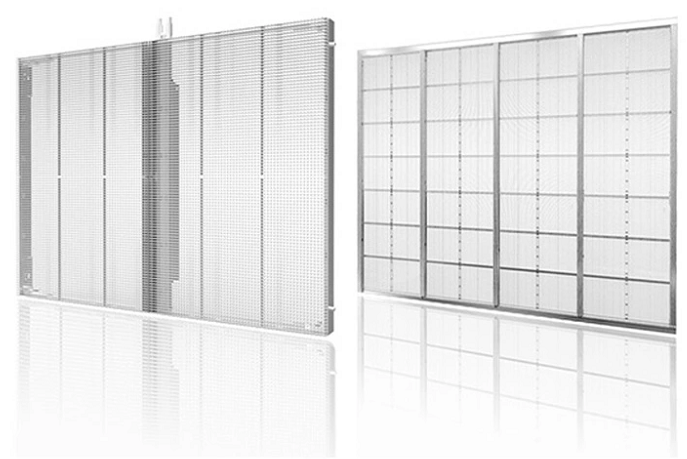 Full Color HD Flexible 4000cd/sqm Transparent Led Panel transparent led screen