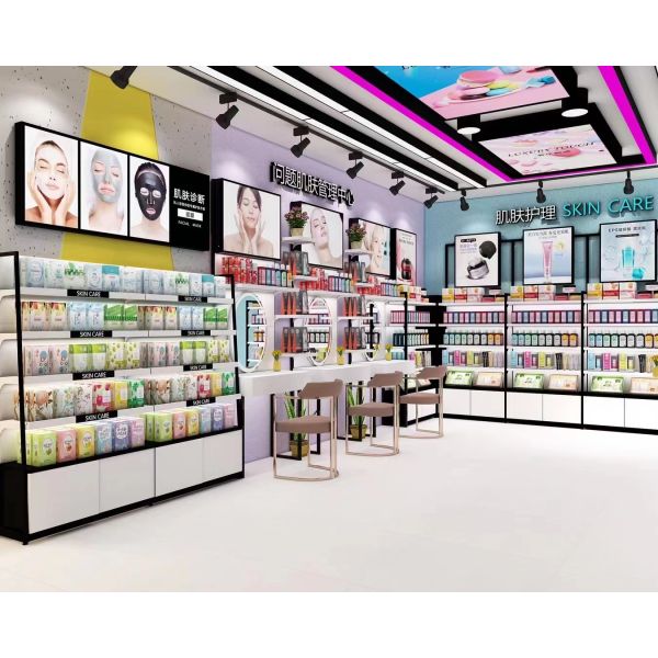 Wood Floor Standing Cosmetic Display Stands For Whole Shop Shop Shelf