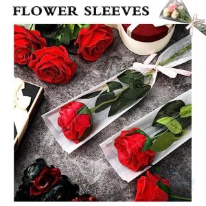 China Clear Flower Bouquet Sleeves Bouquet Bags For Single Rose Wrapping Paper on sale