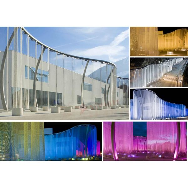 Gold Color Chainmail Mesh Curtain Stainless Steel For Interior Design