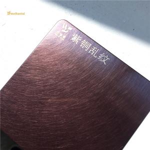 Cheap Purple Copper Vibration Hairline Stainless Steel Sheet 0.65mm Thickness for sale