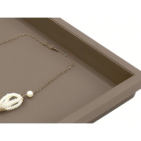 YG-H030 Customizable 13-Compartment Jewelry Drawer Organizer Tray, MDF PVC Leather Storage Box for Wardrobe & Dresser