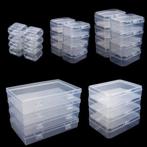 Cheap Rectangular Empty Mini Clear Plastic Organizer Storage Box Containers With Hinged Lids For Small Items Craft Box for sale