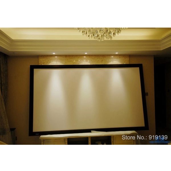 High Gain 130 Inch Flat Fixed Frame Projection Screen 3D Display Projector Fabric 16:9