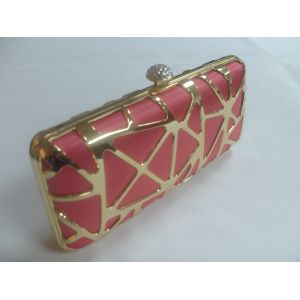 2012 Hottest satin and alloy hollow evening ladies clutch bag G20070