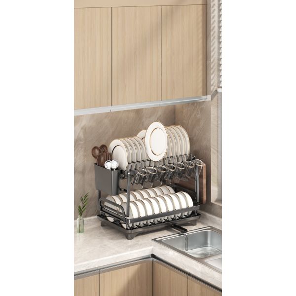 Iron Dish Rack for Kitchen Room Space Kitchen Classification Folding Rack