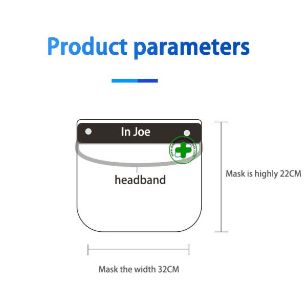 32cm * 22cm Protective Face Shield Direct Splash Protection Plastic Face Shield