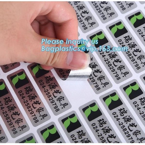 Matte silver tamper evident VOID security label sticker printing material,Sticker Roll Logo Label, Adhesive Matte Lamina