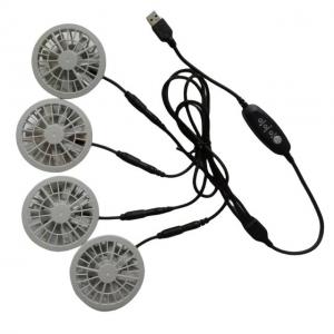 Cheap 5V Jacket Cooling Fan 4pcs In One USB Switch Cable Control Speed for sale