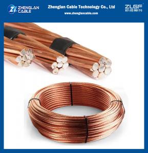 China 40% Conductivity Bare Copper Clad Steel 3#8AWG Ground Rod Conductor Wire CCS Electric on sale