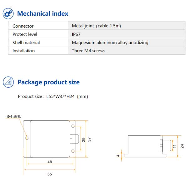 LEC215 Low-Cost Small-Size 2D Electronic Compass RS232/RS485/TTL Optional