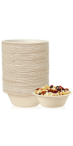 8 Inch Heavy Duty Paper Plates, Bend-Resist Compostable Medium Size Disposable Trays For Taco, Meat, Sandwich, Dessert