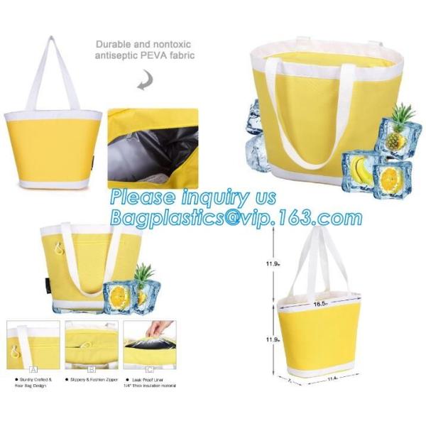 promotional 16 cans insulated cooler tote bag outdoor picnic lunch freezable bag for camping beach travel bags, bagplast