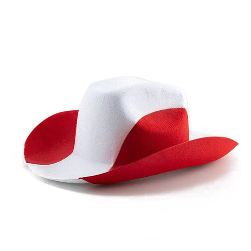Football World Cup Cowboy Hat Felt Cloth Three Color Western Police Hat