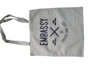 Eco-friendly Embassy Natrual Printed Plain Cotton Bags, Recycled Cloth Shopping Bag