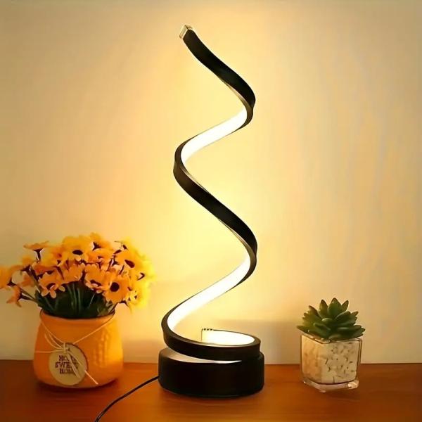 Modern Simple Spiral LED Desk Lamp S Shape Dimmable Touch Control Reading Lamp Bedside Lamp Room Office