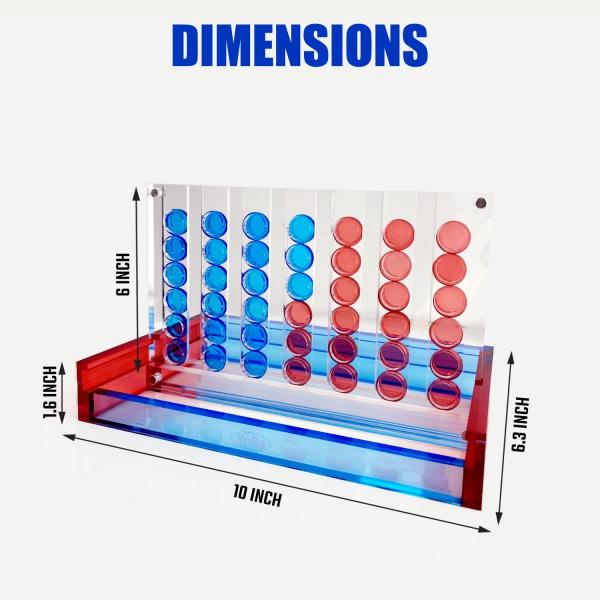 Custom Made Acrylic Game Set Lucite Connect 4 Home Decor All Ages Fun Gift