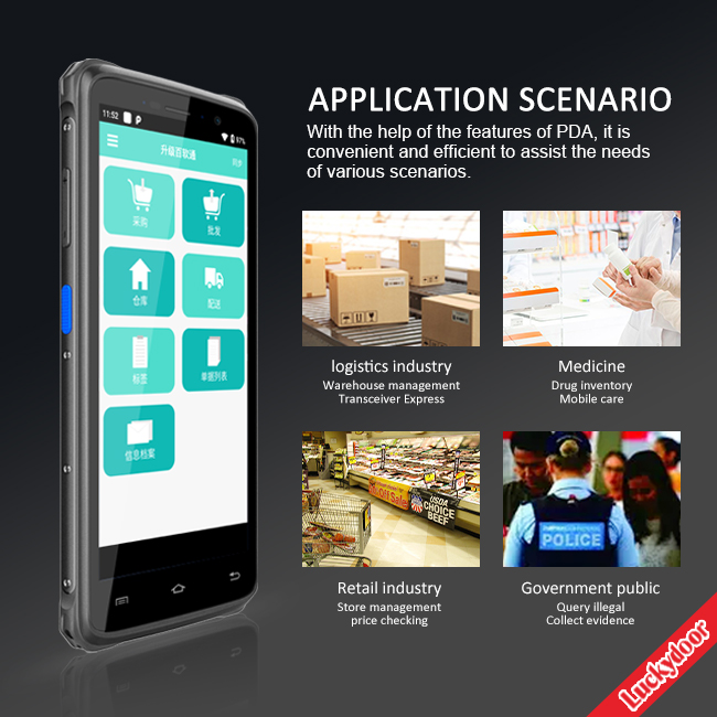 5.45 Inch Portable Data Terminal Android Handheld Mobile Computer Barcode Scanner