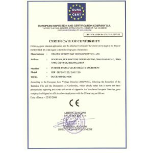 IPL laser beauty equipment supplier Beijing Nubway Company Certifications