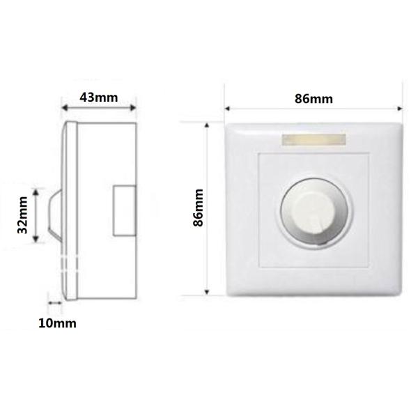 86*86 Size Knob Type LED Dimmer Switch For LED Lighting 0 - 10V Analog Signal