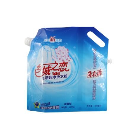 100% eco-friendly custom famous washing and detergent package with spout