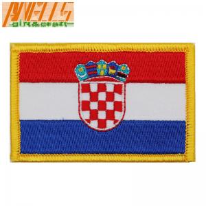 Cheap Croatia Flag Embroidered Patch Croatian Iron On Sew On National Military Tactical Flag Emblem for sale