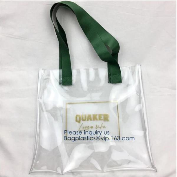 Custom Clear Transparent Holographic Iridescent Ladies Vinyl Tpu Shopper Women Shopping Tote Bag Garment Bags,Storange