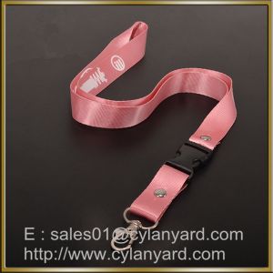 Buy cheap Pink Nylon lanyard for ID badge holder, nylon neck ribbon with detachable buckle from wholesalers
