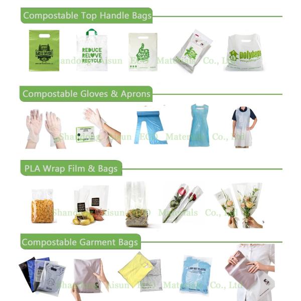 Compostable Carrier PLA Packaging Bag Corn Degradable ODM