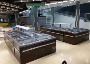 China Display Supermarket Island Freezer , Cold Storage Sliding Door Chest Freezer on sale