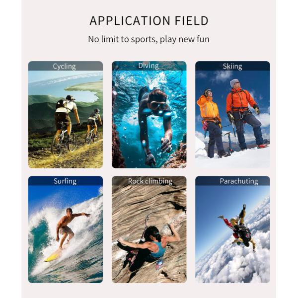 Waterproof 16mp Action Camera Hd 1080p Wifi , IMX179 4k Action Dual Screen Camera