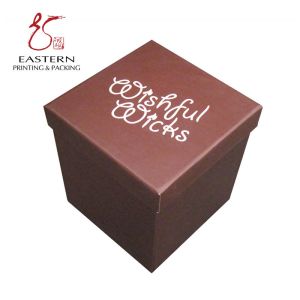 Cheap CMYK Printed Brown Color Candle Packaging Box , Cardboard Boxes With Lids For Gifts for sale