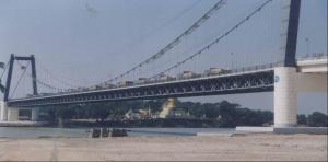 Cheap Permanent Deck Steel Cable Suspension Bridge With Steel Truss for sale