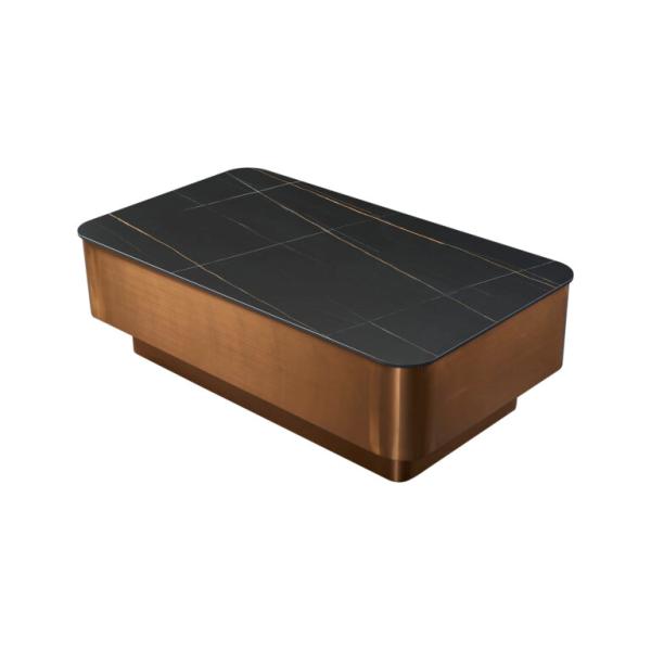 Elegant Side Marble Ceramic Coffee Table 450mm Height Rectangular Ceramic