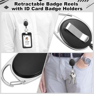 Pack Badge Holder Retractable Clip Heavy Duty Reels With Vertical Sliding ID