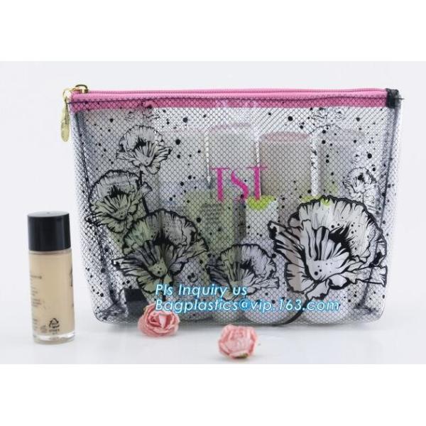 Stand up clear/transparent cosmetic PVC zipper bag/pouch, Eva Clothing Packaging Plastic Clear Zipper Bag With Slider