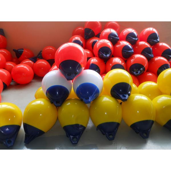 A Series PVC Boat Fender Red Inflatable Marine Buoy UV Protective For Yacht Dock